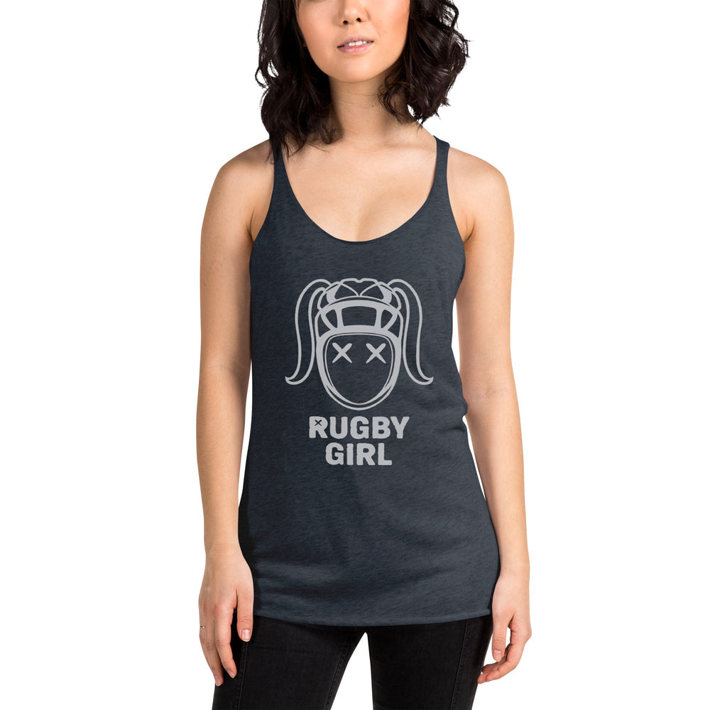 Rugby Girl Gray Icon Tank Top - Stylish Fan Apparel Rugby Branded Apparel