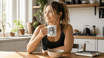 Rugby mug gift for women: coffee mug with rugby girl design used every morning