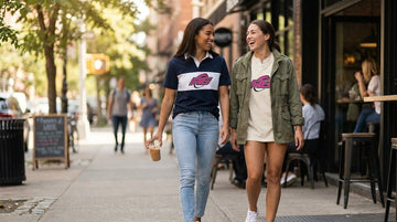 Stylish women rugby players styling casual rugby shirts for real life off the pitch