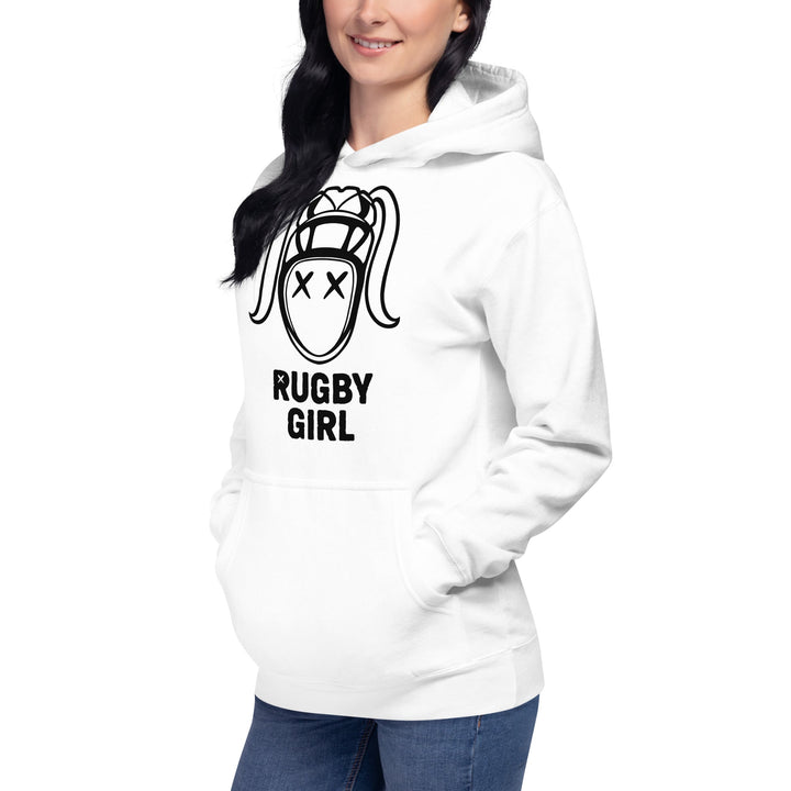 Black Rugby Girl Icon Hoodie – Stylish Fan Apparel Rugby Branded Apparel