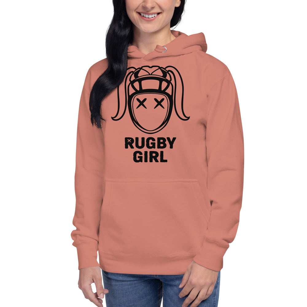 Black Rugby Girl Icon Hoodie – Stylish Fan Apparel Rugby Branded Apparel