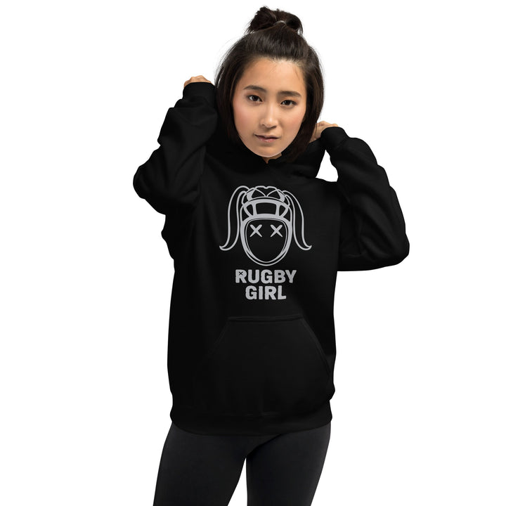 Gray Rugby Girl Icon Hoodie – Stylish Fan Apparel Rugby Branded Apparel