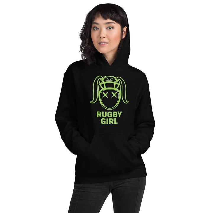 Lime Green Rugby Girl Icon Hoodie – Stylish Fan Apparel Rugby Branded Apparel