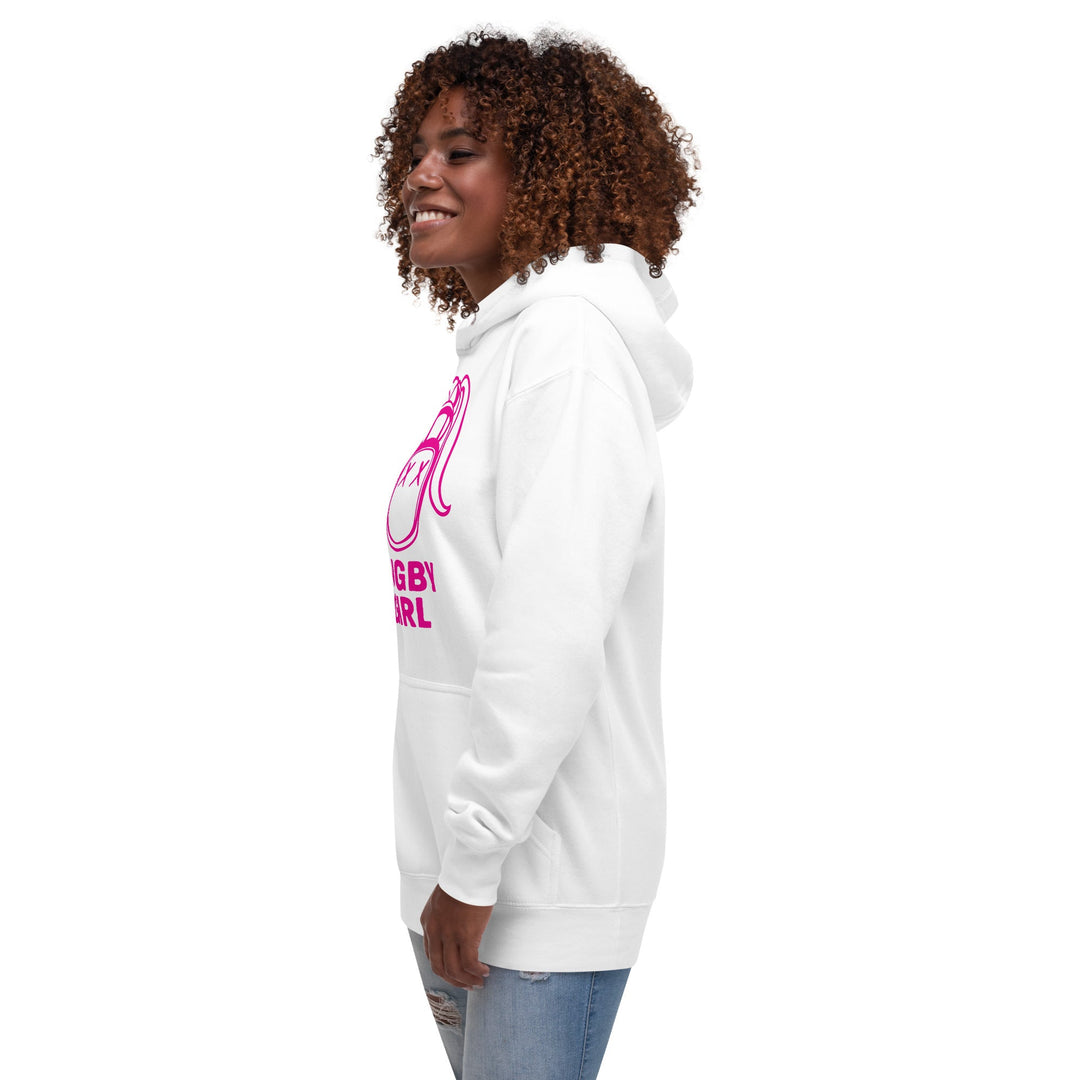 Pink Rugby Girl Icon Hoodie – Stylish Fan Apparel Rugby Branded Apparel