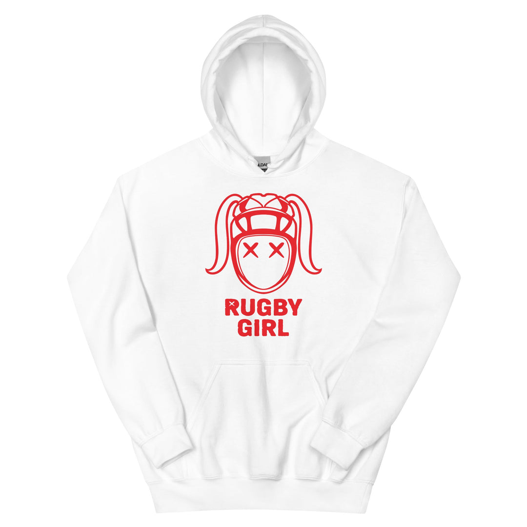 Red Rugby Girl Icon Hoodie – Stylish Fan Apparel Rugby Branded Apparel