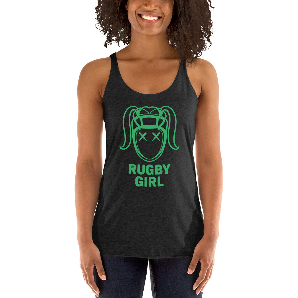 Rugby Girl Green Icon Tank Top - Stylish Fan Apparel Rugby Branded Apparel