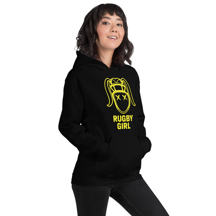 Rugby Girl Icon Hoodie with Text – Stylish Fan Apparel Rugby Branded Apparel