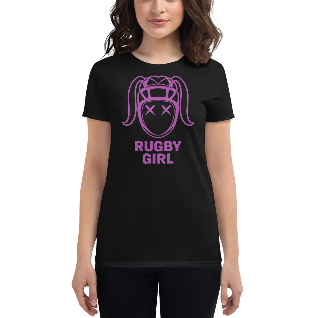 Rugby Girl Icon Tee – Elegant Purple Design Rugby Branded Apparel