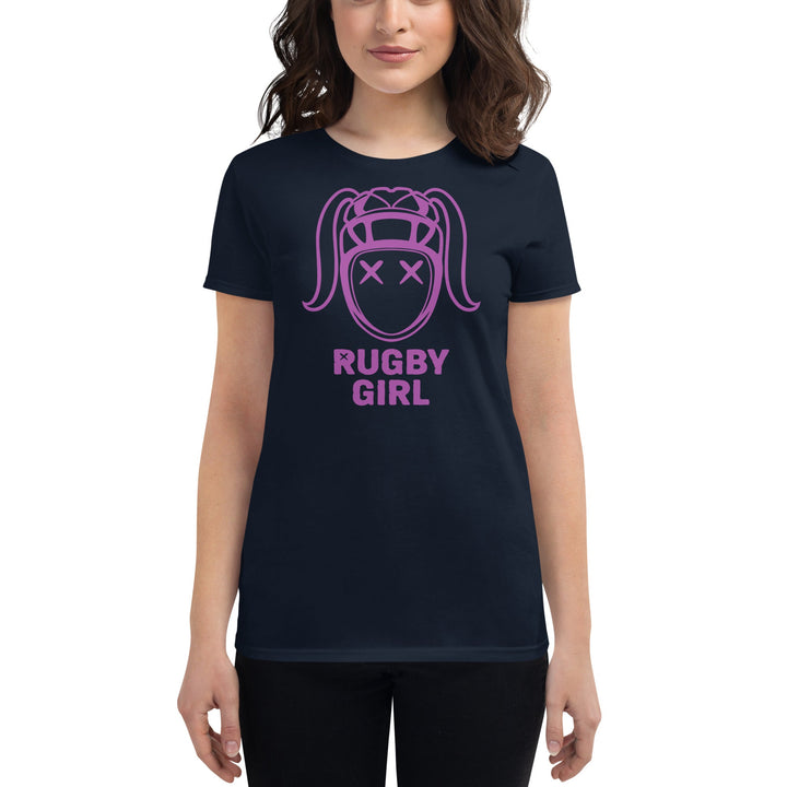 Rugby Girl Icon Tee – Elegant Purple Design Rugby Branded Apparel