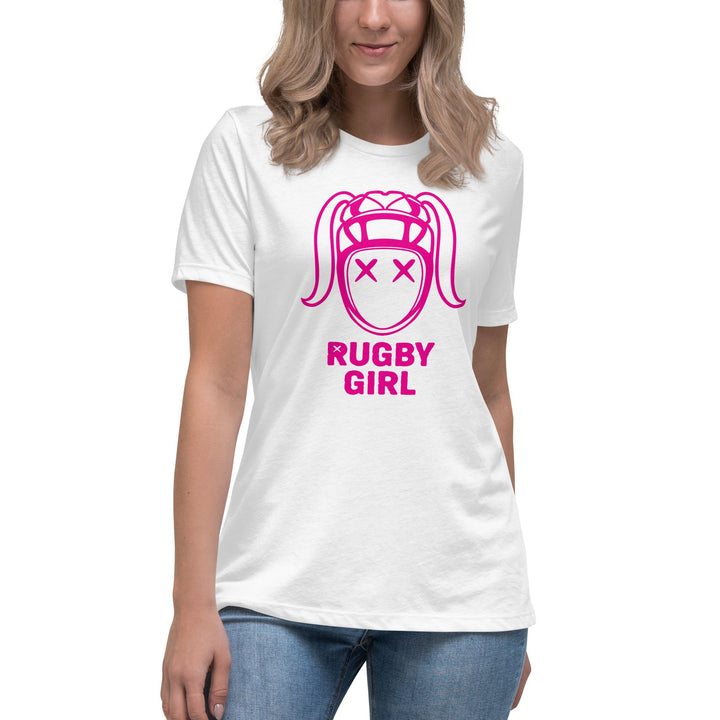 Rugby Girl Icon Tee – Playful Pink Design Rugby Branded Apparel