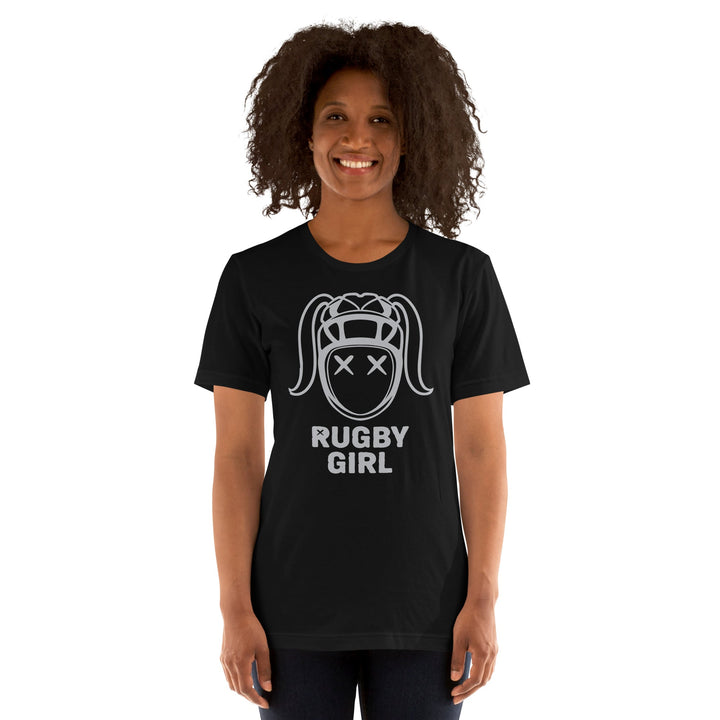 Rugby Girl Icon Tee – Sleek Gray Design Rugby Branded Apparel