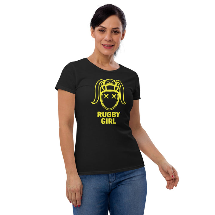 Rugby Girl Icon Tee – Vibrant Yellow Design Rugby Branded Apparel