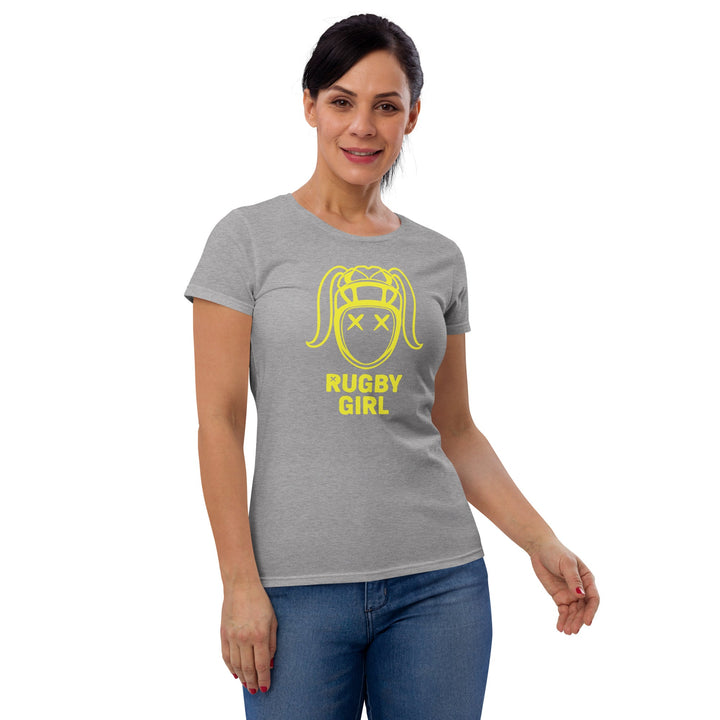 Rugby Girl Icon Tee – Vibrant Yellow Design Rugby Branded Apparel