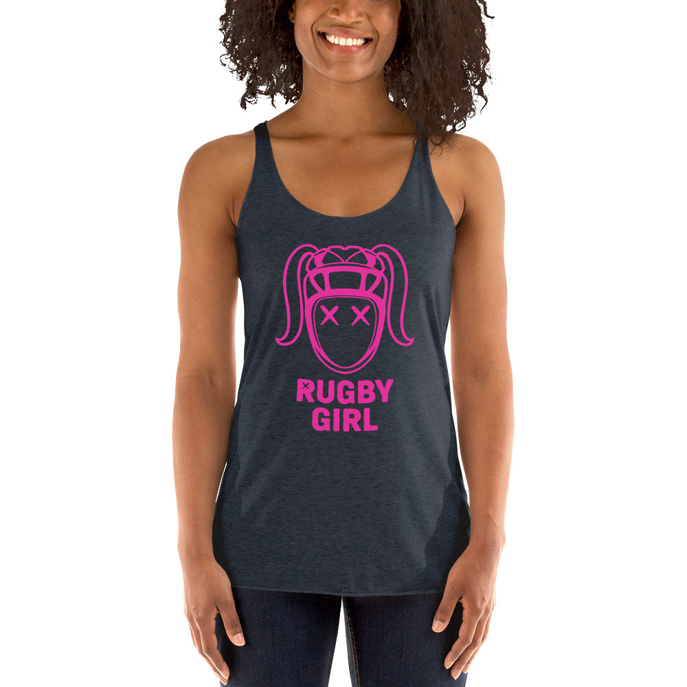 Rugby Girl Pink Icon Tank Top - Stylish Fan Apparel Rugby Branded Apparel