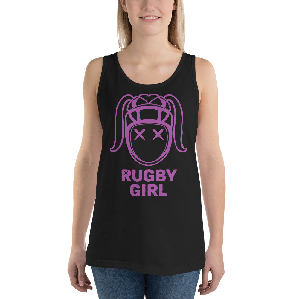 Rugby Girl Purple Icon Tank Top - Stylish Fan Apparel Rugby Branded Apparel