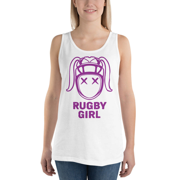 Rugby Girl Purple Icon Tank Top - Stylish Fan Apparel Rugby Branded Apparel