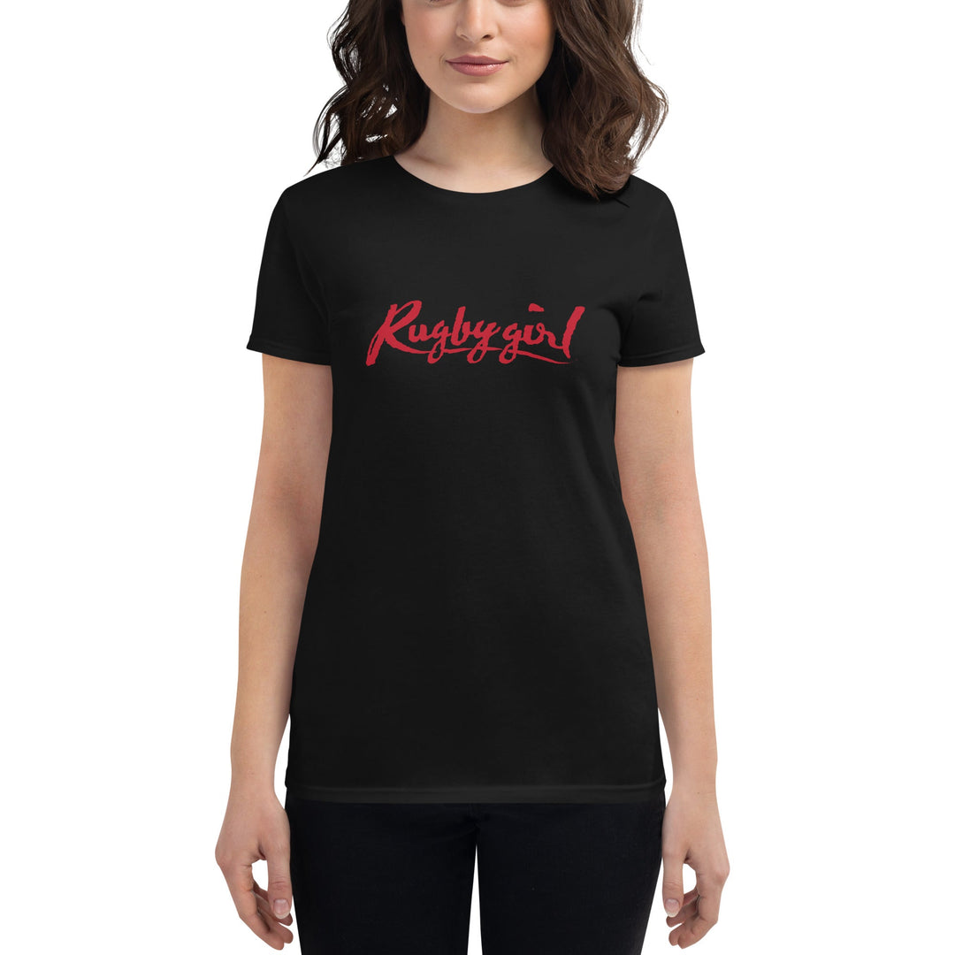 Rugby Girl Tee – Bold Red Lettering Rugby Branded Apparel