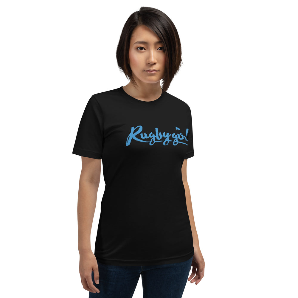 Rugby Girl Tee – Classic Blue Lettering Rugby Branded Apparel