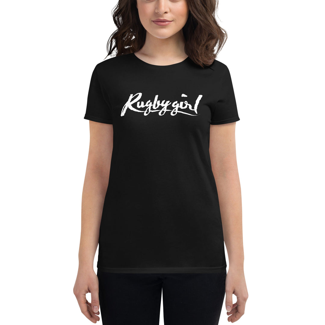 Rugby Girl Tee – Crisp White Lettering Rugby Branded Apparel
