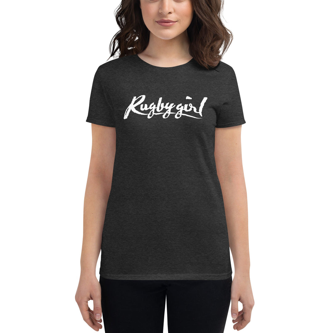 Rugby Girl Tee – Crisp White Lettering Rugby Branded Apparel