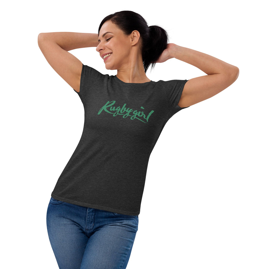 Rugby Girl Tee – Forest Green Lettering Rugby Branded Apparel