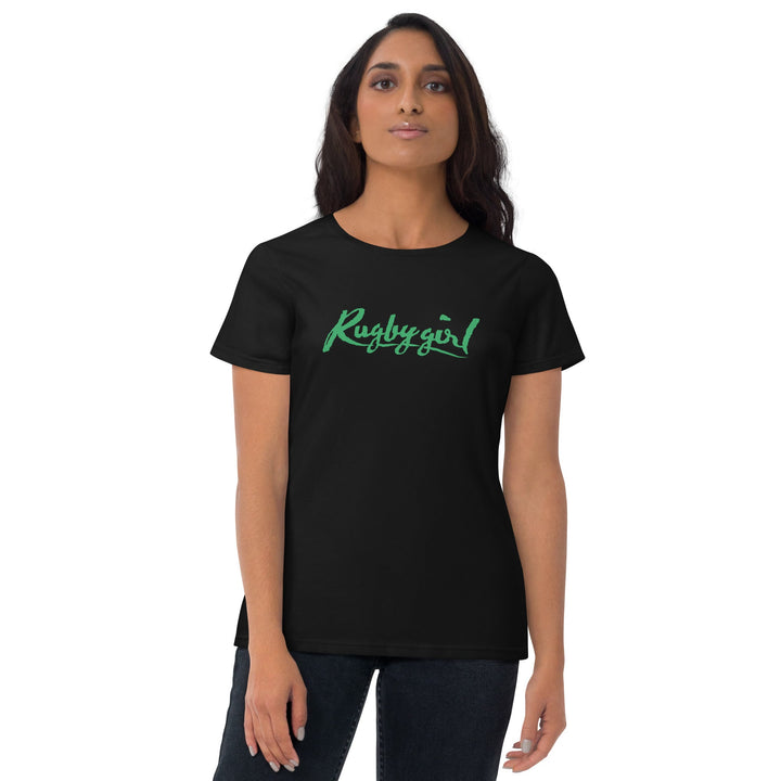 Rugby Girl Tee – Fresh Green Lettering Rugby Branded Apparel