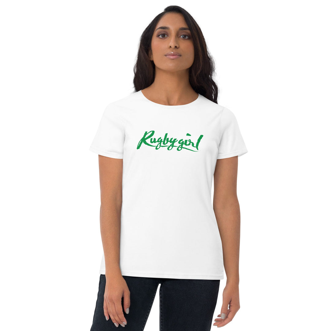 Rugby Girl Tee – Fresh Green Lettering Rugby Branded Apparel