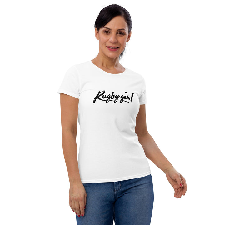 Rugby Girl Tee – Timeless Black Lettering Rugby Branded Apparel