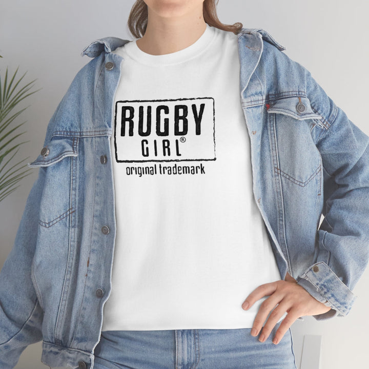 Rugby Girl Text Tee – Stylish Monochrome Design Rugby Branded Apparel