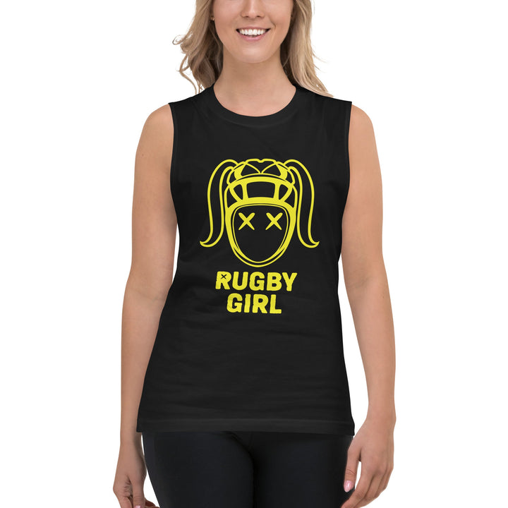 Rugby Girl Yellow Icon Tank Top - Stylish Fan Apparel Rugby Branded Apparel