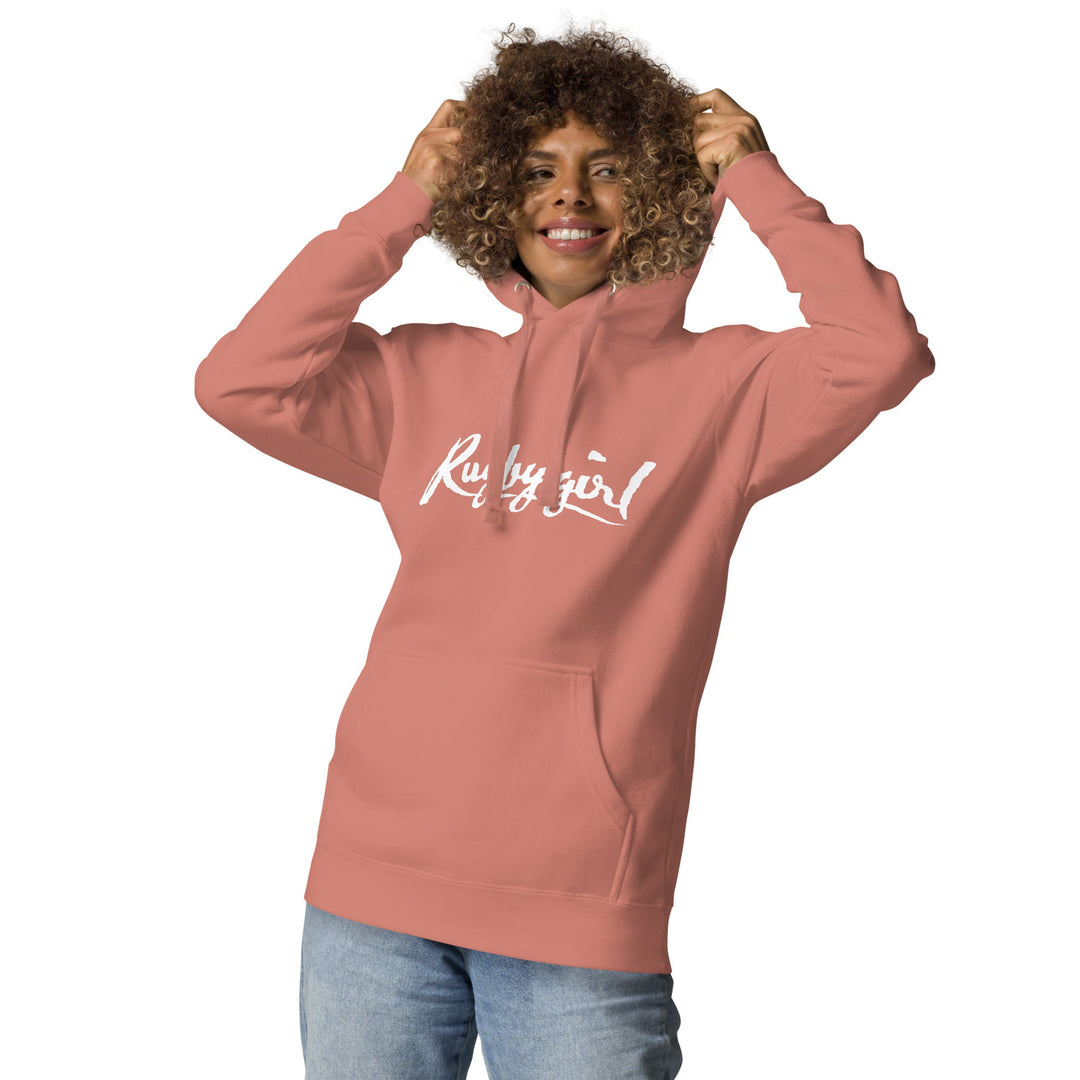 Rugbygirl White Text Hoodie – Stylish Fan Apparel Rugby Branded Apparel