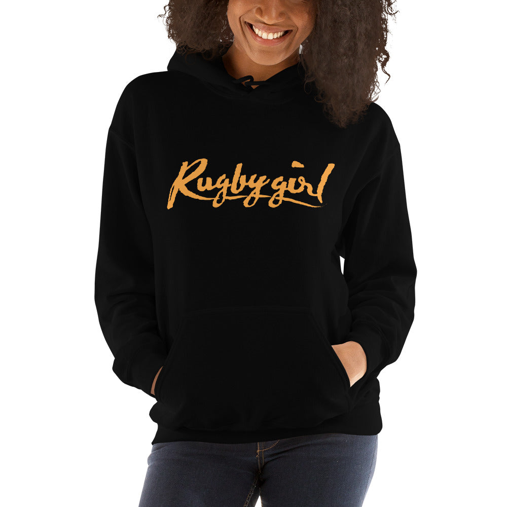 Sunshine Rugbygirl Text Hoodie – Stylish Fan Apparel Rugby Branded Apparel