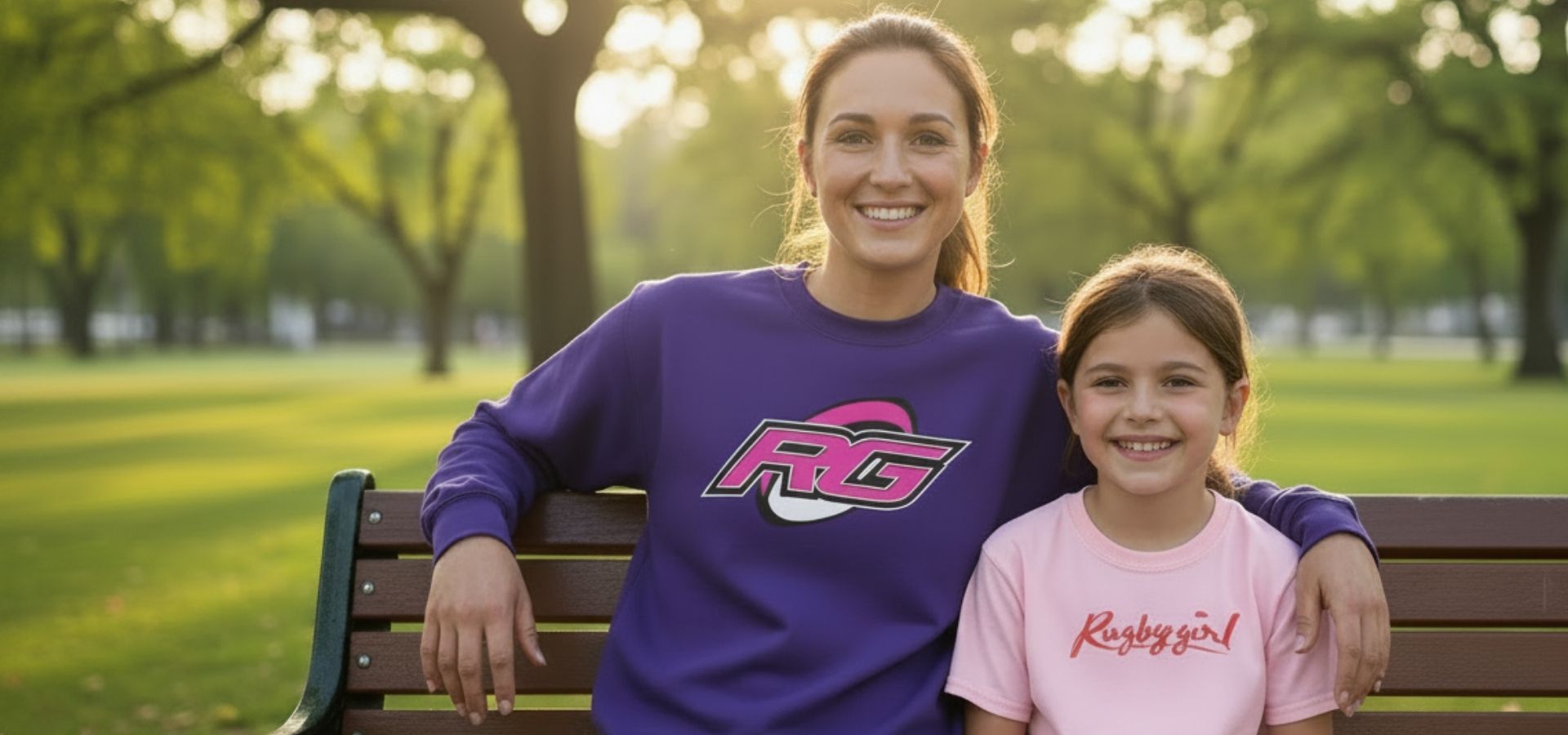 Women's Rugby Apparel – Mom and Daughter in RugbyGirl Sweatshirt and Tee