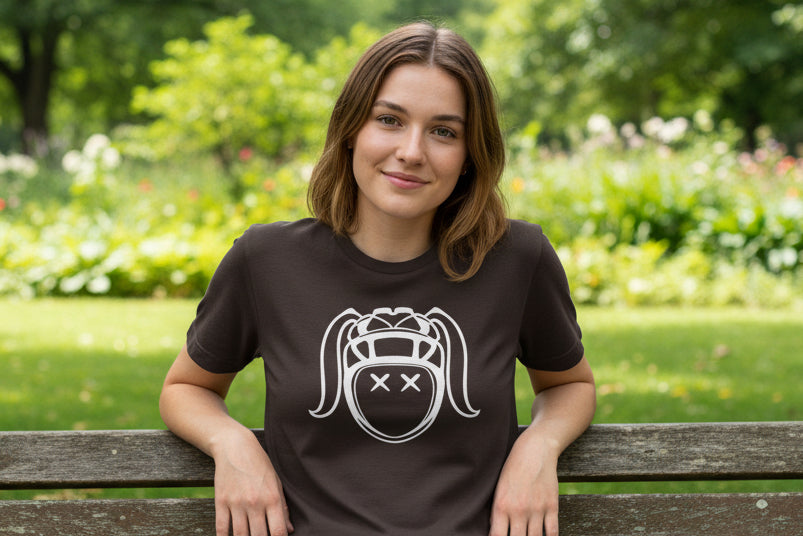 Women's dark rugby t-shirt — Harlequin design by Rugby Girl