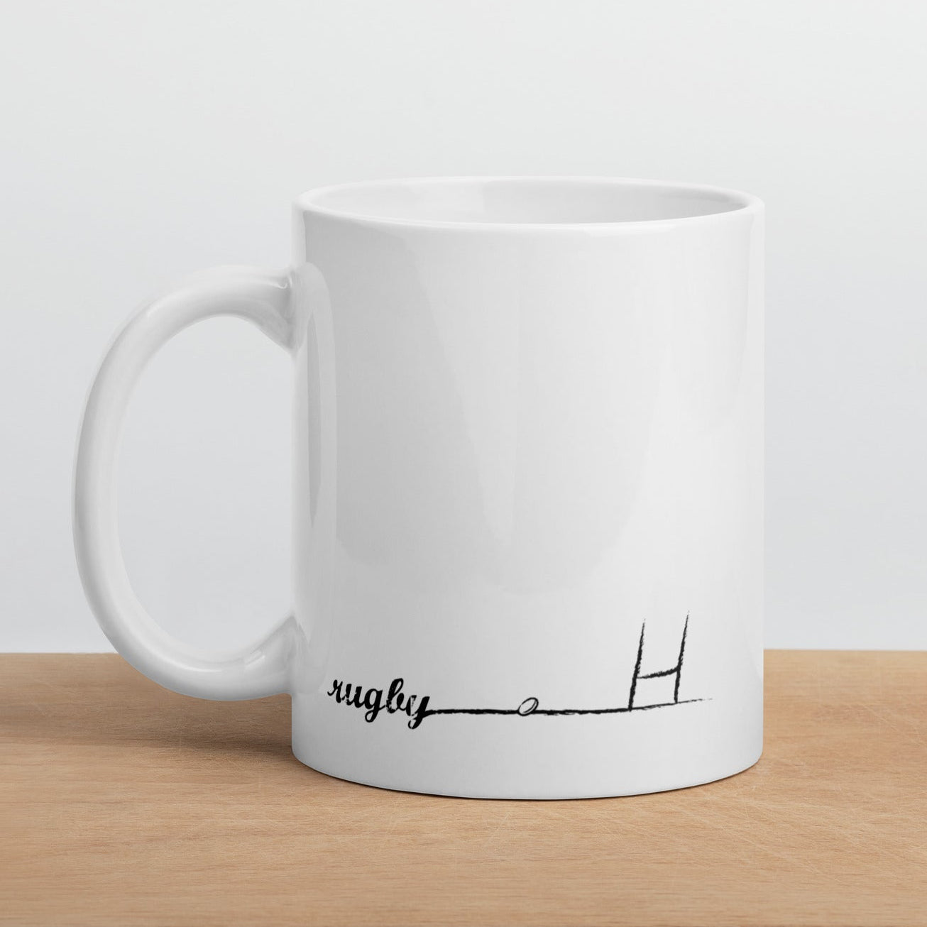 Rugby coffee and tea mug — Goalpost design by Rugby Girl